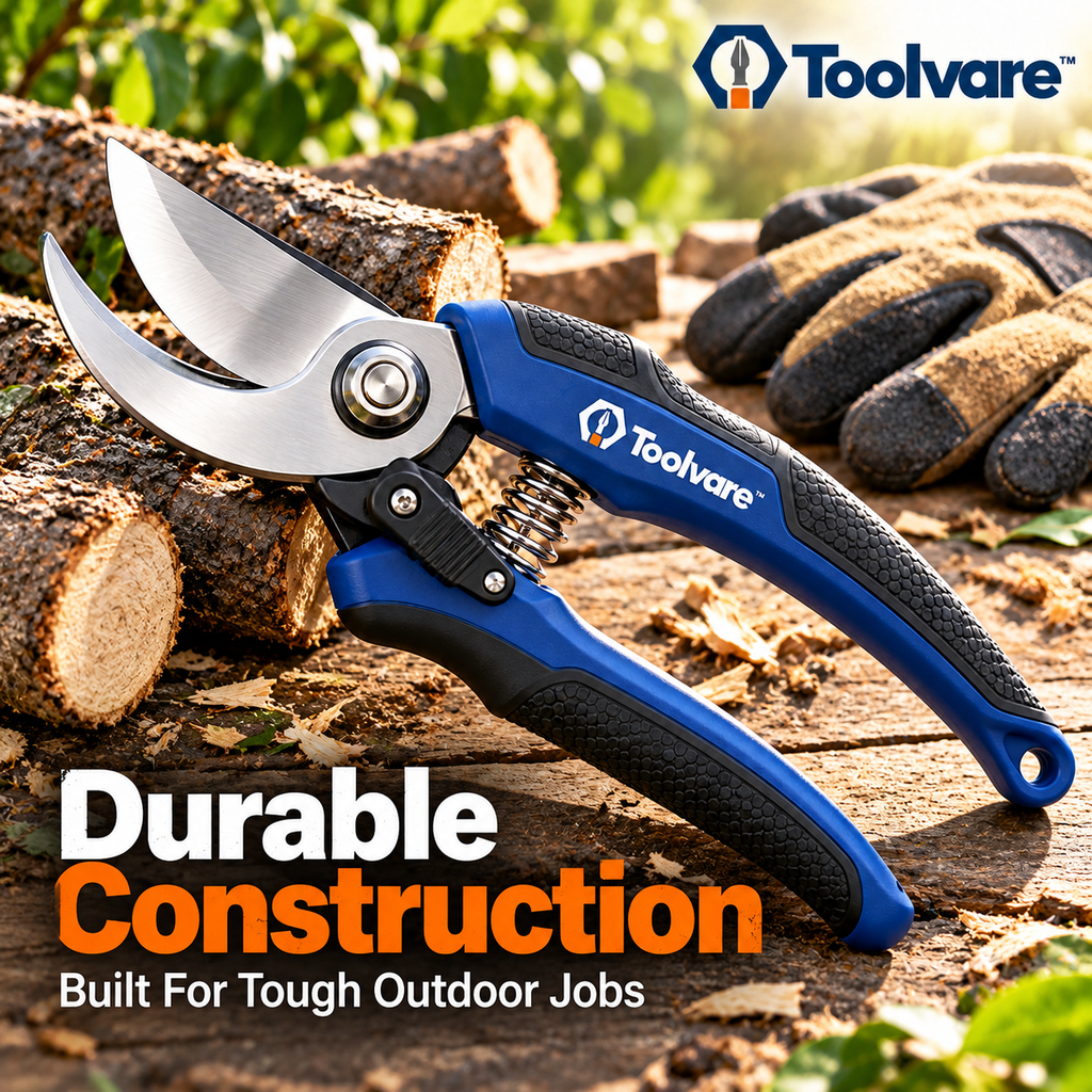 Toolvare™ Professional Garden Pruner with Sharp Steel Blade & Ergonomic Non-Slip Handle