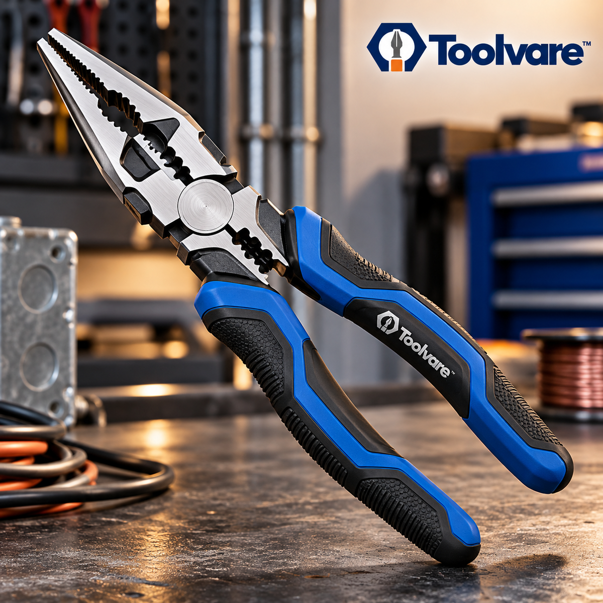 Toolvare™ Multi-Function Electrician Pliers with Cutting, Stripping & Crimping Functions