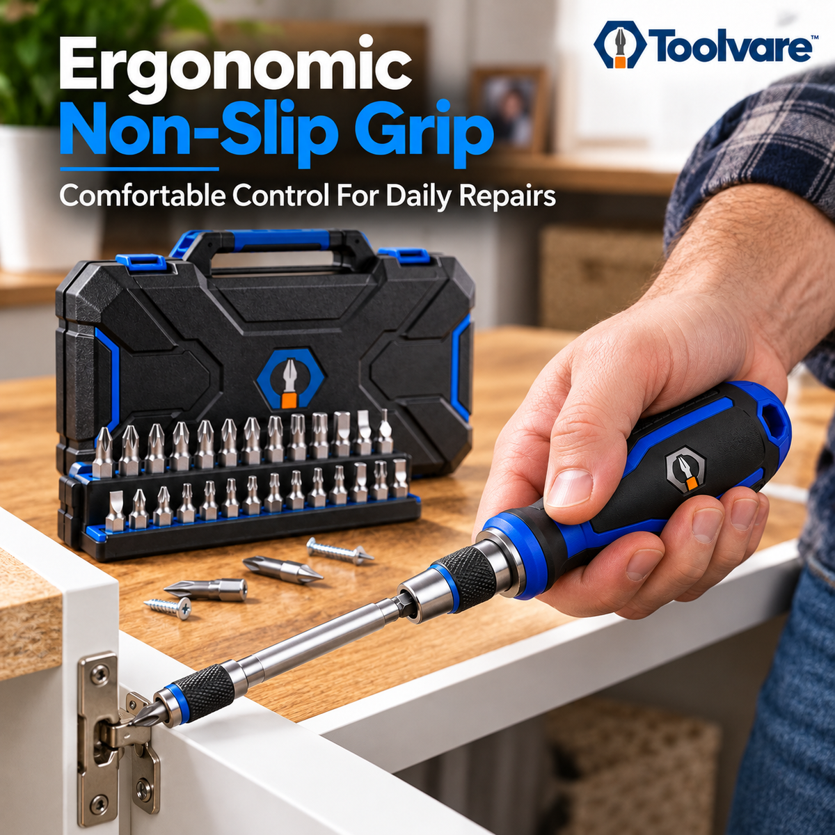 Toolvare™ Magnetic Precision Screwdriver Set with Multi-Size Bits & Portable Storage Case