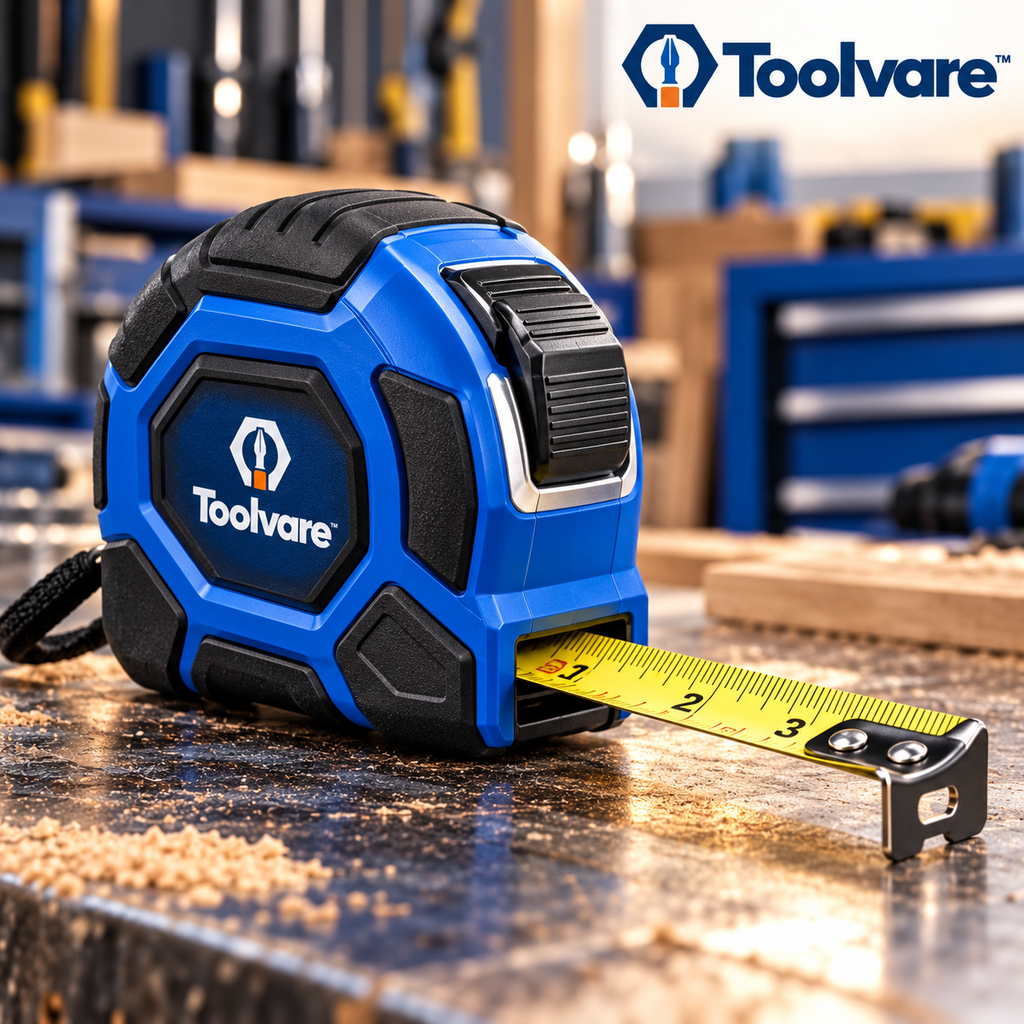 Toolvare™ Heavy-Duty Tape Measure, 25FT/7.5M Steel Measuring Tape with Rugged Case & Clear Markings
