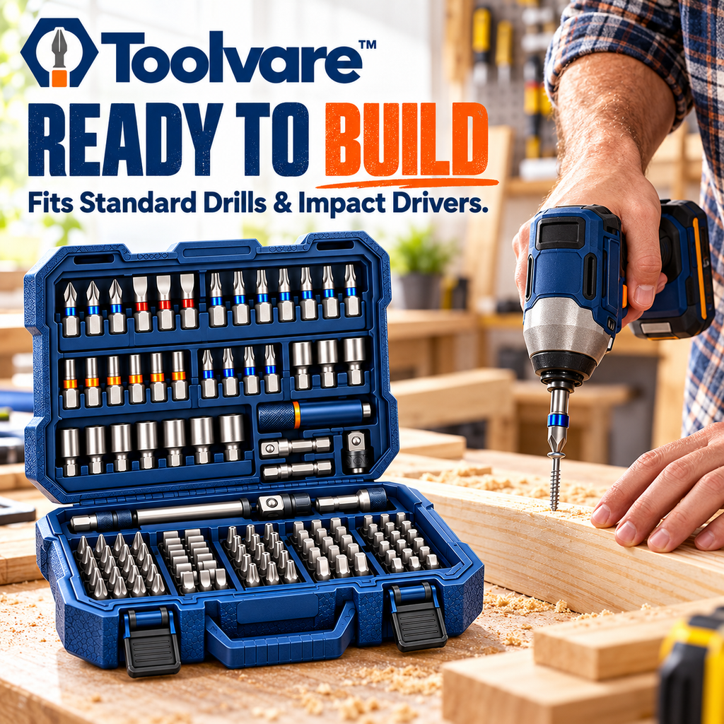 Toolvare™ Professional Impact Drill Bit Set with Multi-Size Hex Shank Screwdriver Bits